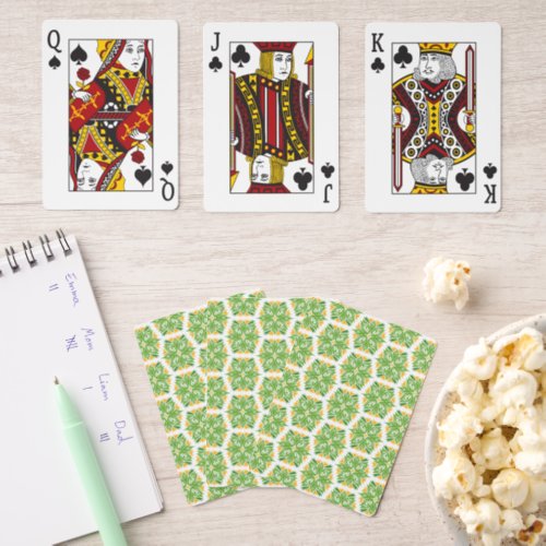 Green Flowers Pattern Of Flowers Floral Pattern Pinochle Cards