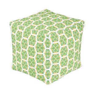 Green Flowers, Pattern Of Flowers, Floral Pattern Pouf