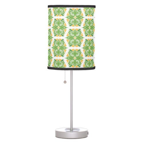 Green Flowers Pattern Of Flowers Floral Pattern Table Lamp