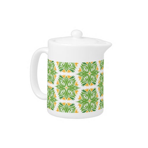 Green Flowers Pattern Of Flowers Floral Pattern Teapot