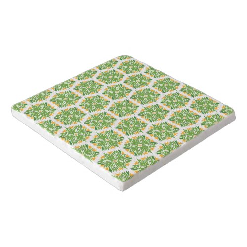 Green Flowers Pattern Of Flowers Floral Pattern Trivet