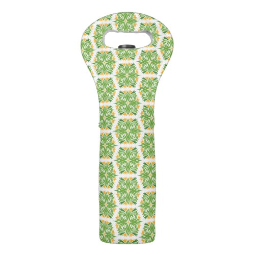 Green Flowers Pattern Of Flowers Floral Pattern Wine Bag