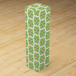 Green Flowers, Pattern Of Flowers, Floral Pattern Wine Box