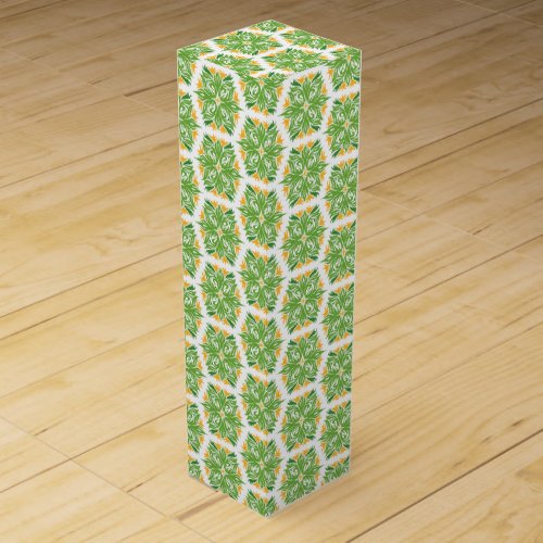 Green Flowers Pattern Of Flowers Floral Pattern Wine Box