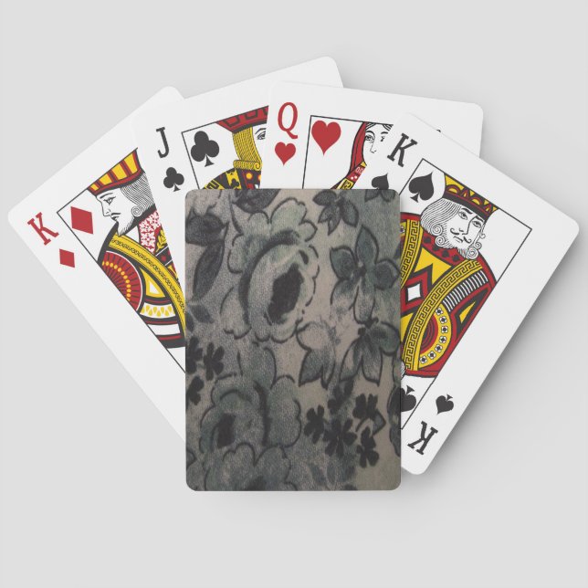 GREEN FLOWERS POKER CARDS (Back)