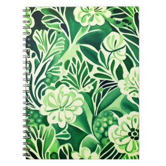 Green flowers, vintage design pattern 