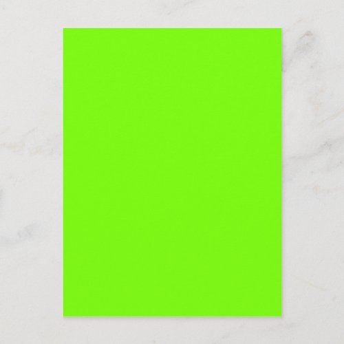 green fluorescent postcard