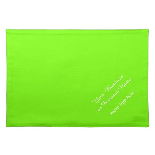 green fluorescent solid color cloth placemat