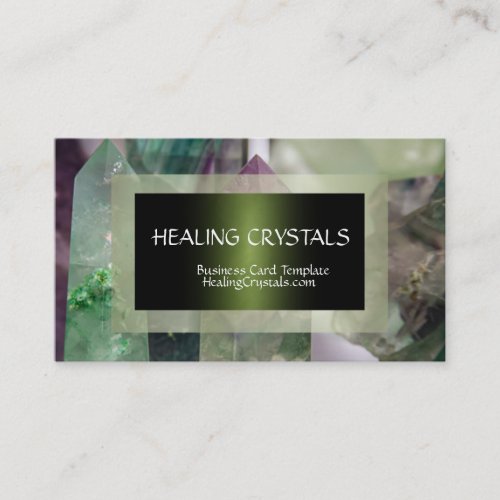 Green Fluorite Crystal Healing Crystals Business Card