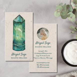 Green Fluorite Crystal Holistic Spiritual Yoga Business Card