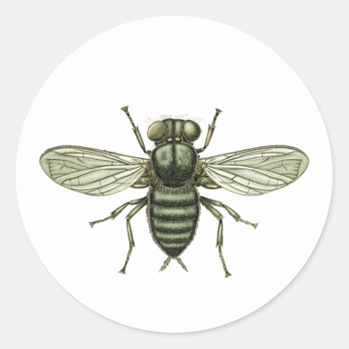 green fly classic round sticker
