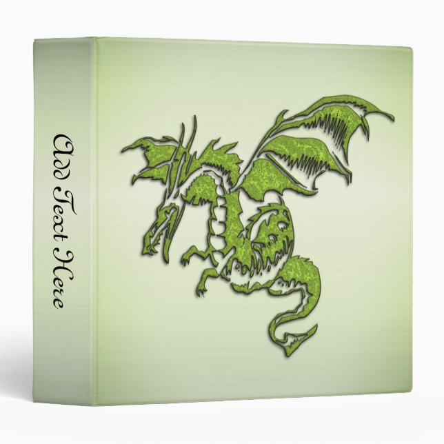 Green Flying Dragon  3 Ring Binder (Front/Spine)