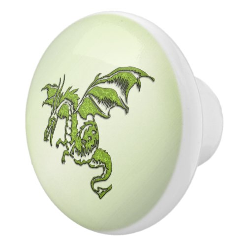 Green Flying Dragon  Ceramic Knob