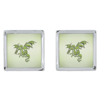 Green Flying Dragon Cufflinks