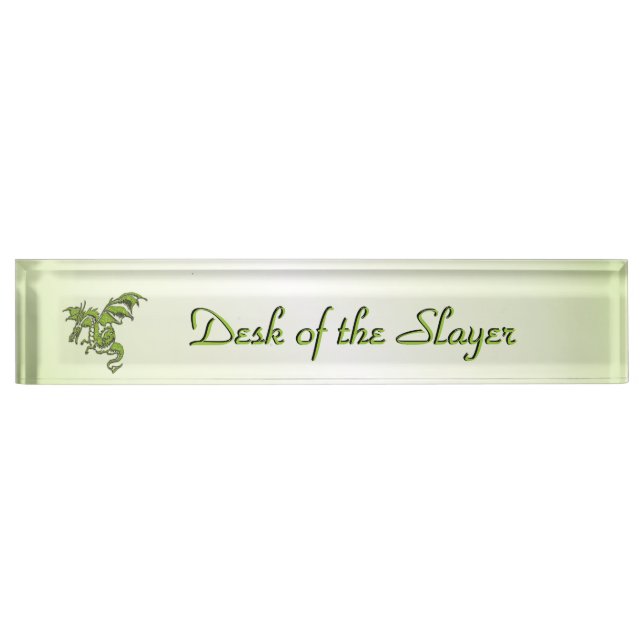 Green Flying Dragon  Desk Name Plate (Front)
