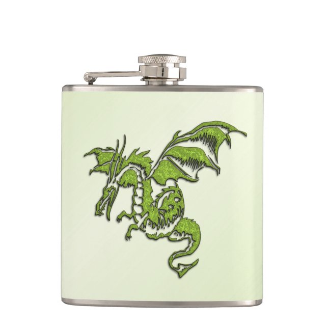 Green Flying Dragon  Flask (Front)