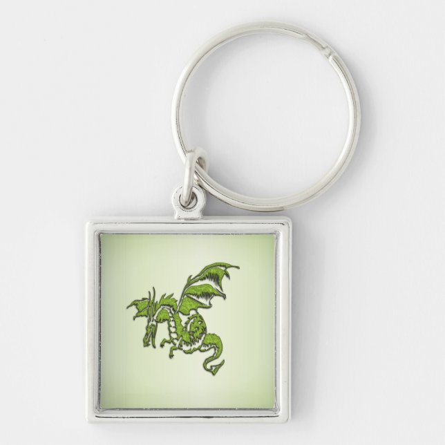 Green Flying Dragon  Keychain (Front)