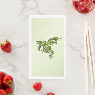 Green Flying Dragon Paper Guest Towels
