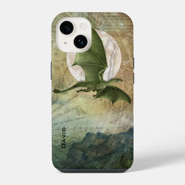 Green Flying Dragon Personalized Iphone Case (Back)
