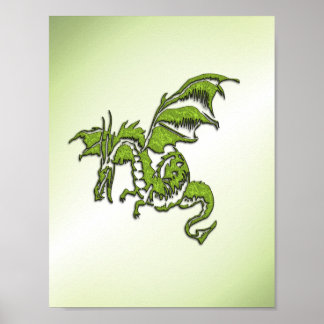 Green Flying Dragon  Poster