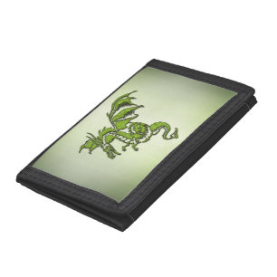 Green Flying Dragon Tri-fold Wallet