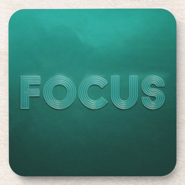 Green Focus Affirmation Coaster Set (Front)