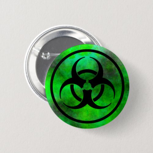 Green Fog Biohazard Symbol Button