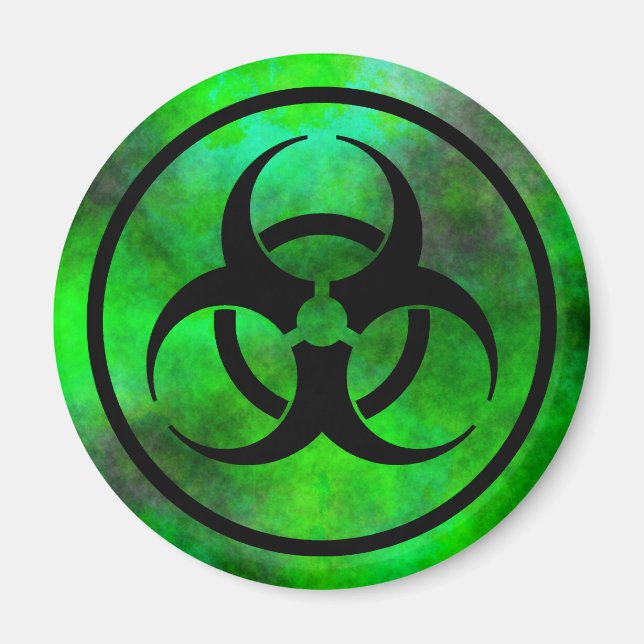 Green Fog Biohazard Symbol Magnet (Front)
