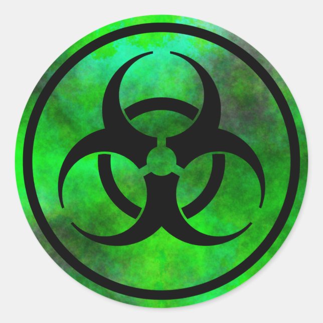 Green Fog Biohazard Symbol Sticker (Front)
