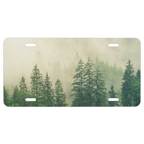 Green Foggy Rocky Mountains Colorado USA Adventure License Plate