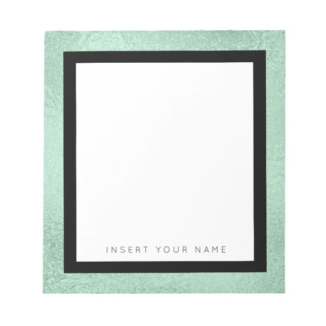 Green Foil and Black Border Notepad 5.5" x 6" (Front)