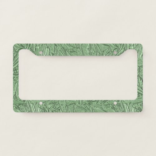 Green Foil Design License Plate Frame