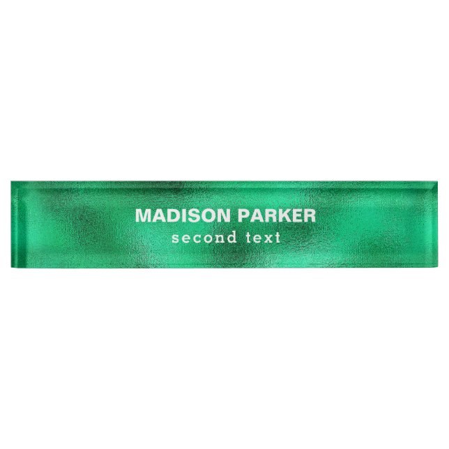 Green Foil Desk Name Plate (Front)
