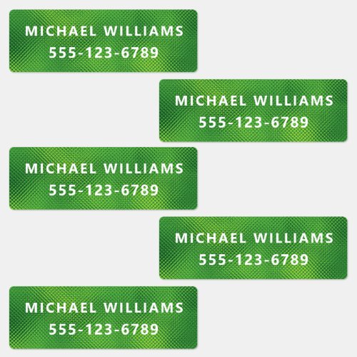 Green Foil Textured Personalized Name Clothing Labels