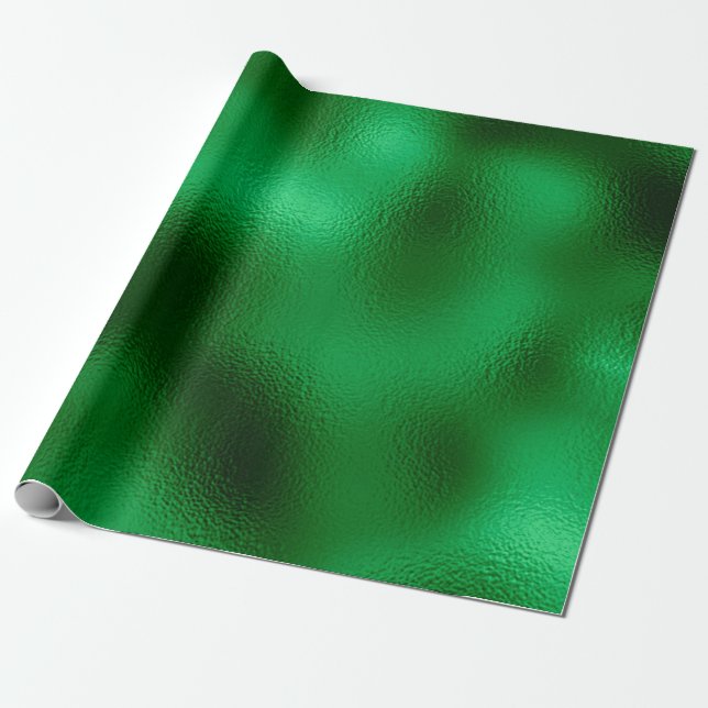 Green Foil Wrapping Paper (Unrolled)