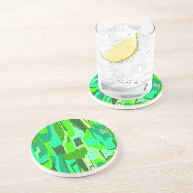 Green Foliage Abstract  Coaster (Side)