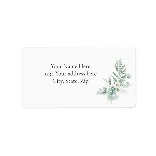Green Foliage Address Label (Front)