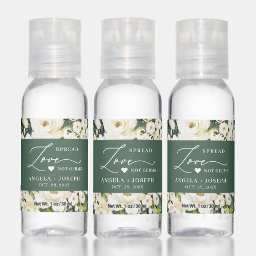 Green Foliage and White Roses Wedding Spread Love Hand Sanitizer - Green Foliage and White Roses Wedding Spread Love Script Hand Sanitizer Green Foliage and White Roses Wedding Spread Love Hand Sanitizer - Green Foliage and White Roses Wedding Spread Love Script Hand Sanitizer