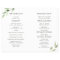 Green Foliage Botanical Folded Wedding Program