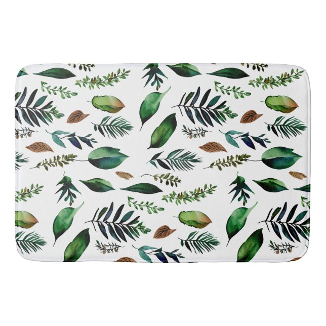 Green Foliage Botanical Nature  Bath Mat (Front)