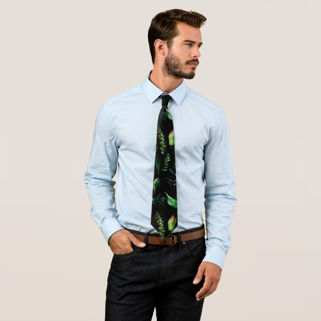 Green Foliage Botanical Nature  Neck Tie (In Situ)