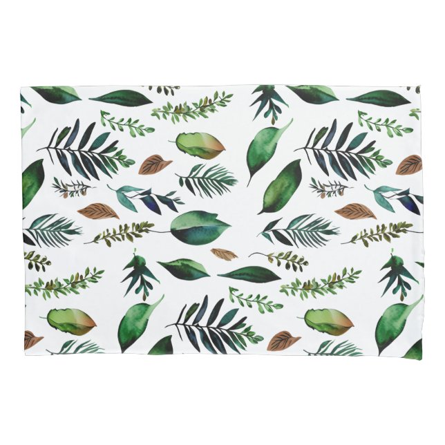 Green Foliage Botanical Nature  Pillow Case (Front)