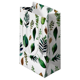 Green Foliage Botanical Nature  Small Gift Bag