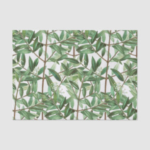 Green Foliage Botanical Watercolor Tissue Paper