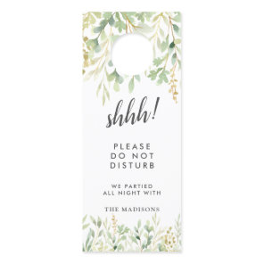Green Foliage Botanical Wedding Door Hanger