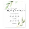 Green Foliage Botanical Wedding Welcome Sign