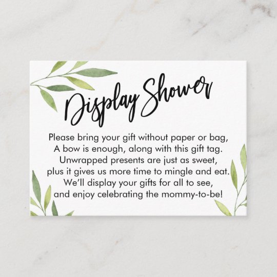 Green Foliage Display Baby Shower Gift Card Zazzle Com