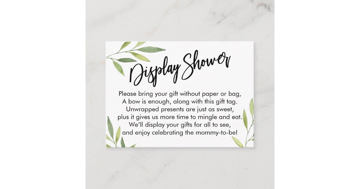 Green Foliage Display Baby Shower Gift Card Zazzle Com