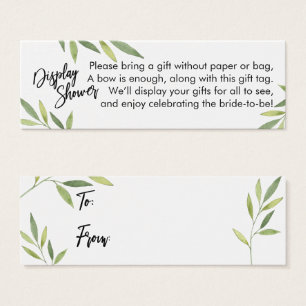 Green Foliage Display Bridal Shower Mini Gift Card