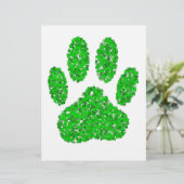Green Foliage Dog Paw Print (Standing Front)